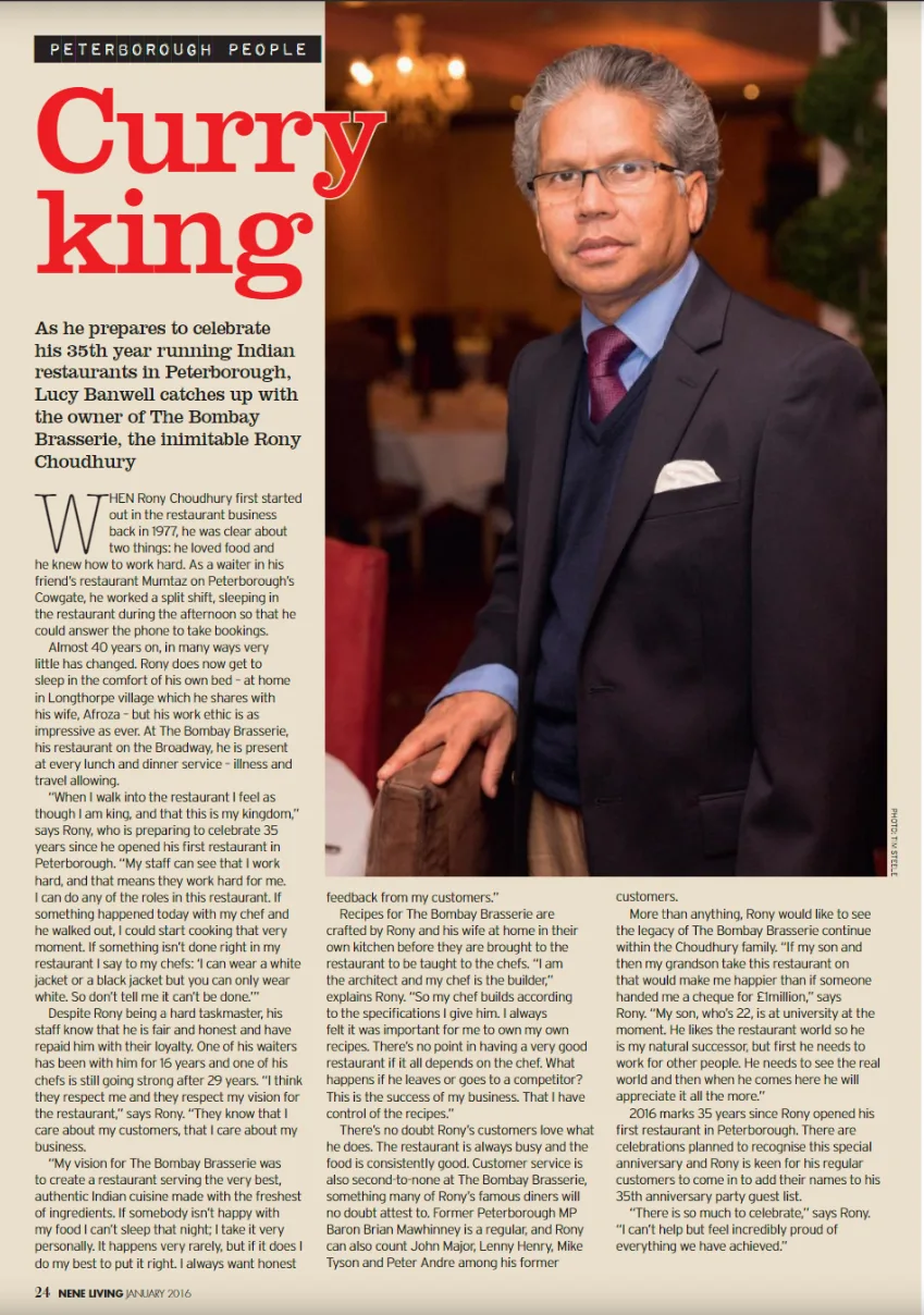 The Bombay Brasserie featured in Nene Living